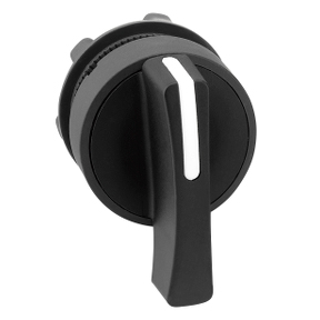 Schneider Electric XB5 22mm Operator - Selector Switch; Round; 3-Position; Maintained; Black w/ White Insert